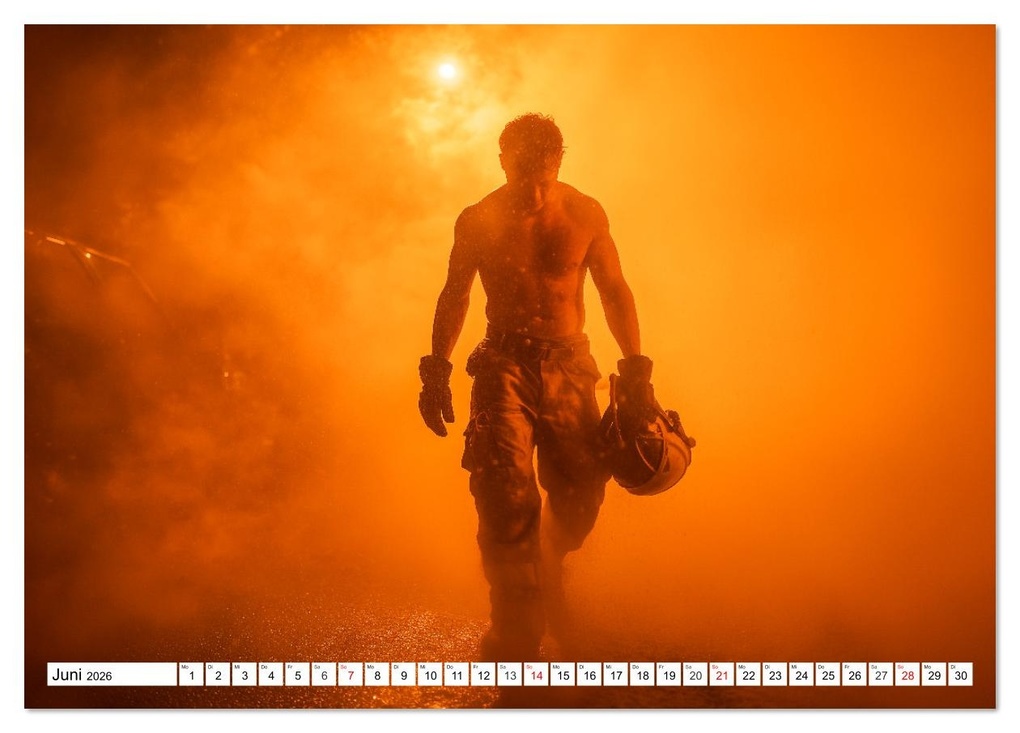 Weitere Ansicht: Feuerwehrmänner - Sexy Körper und heiße Flammen (Tischkalender 2026 DIN A5 quer), CALVENDO Monatskalender | MB Fotografie, Calvendo