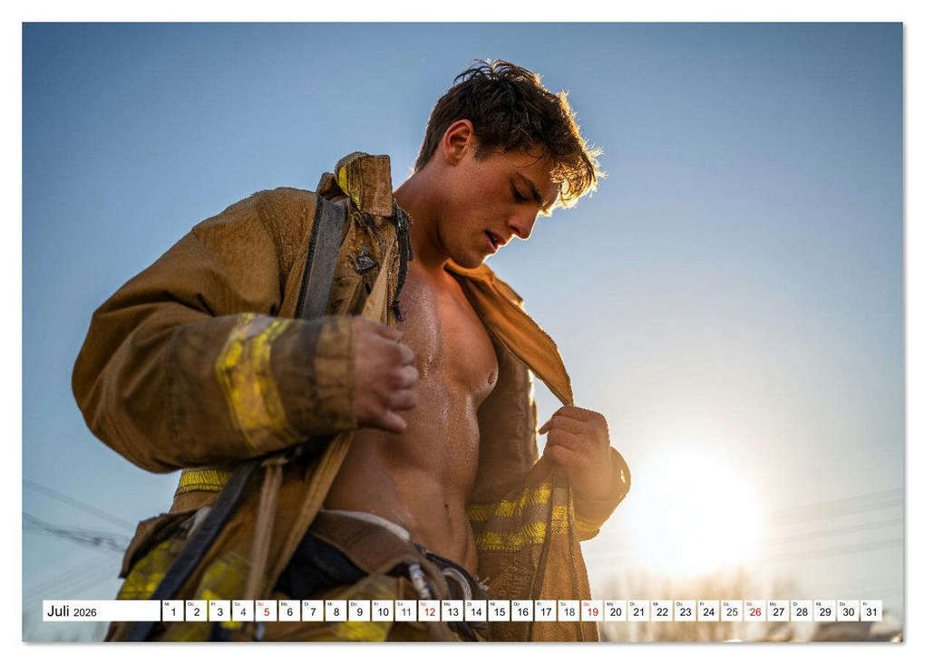 Weitere Ansicht: Feuerwehrmänner - Sexy Körper und heiße Flammen (Tischkalender 2026 DIN A5 quer), CALVENDO Monatskalender | MB Fotografie, Calvendo