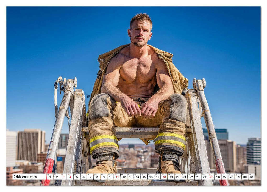 Weitere Ansicht: Feuerwehrmänner - Sexy Körper und heiße Flammen (Tischkalender 2026 DIN A5 quer), CALVENDO Monatskalender | MB Fotografie, Calvendo