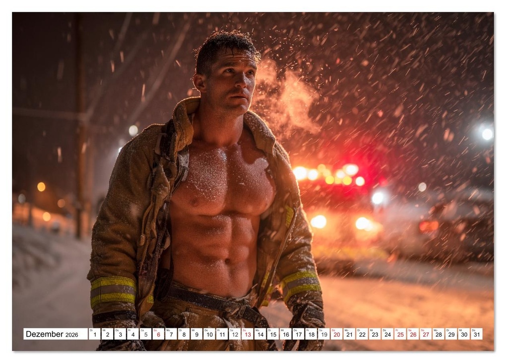 Weitere Ansicht: Feuerwehrmänner - Sexy Körper und heiße Flammen (Tischkalender 2026 DIN A5 quer), CALVENDO Monatskalender | MB Fotografie, Calvendo