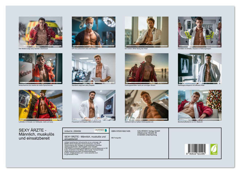Weitere Ansicht: SEXY ÄRZTE - Männlich, muskulös und einsatzbereit (Wandkalender 2026 DIN A3 quer), CALVENDO Monatskalender | MB Fotografie, Calvendo