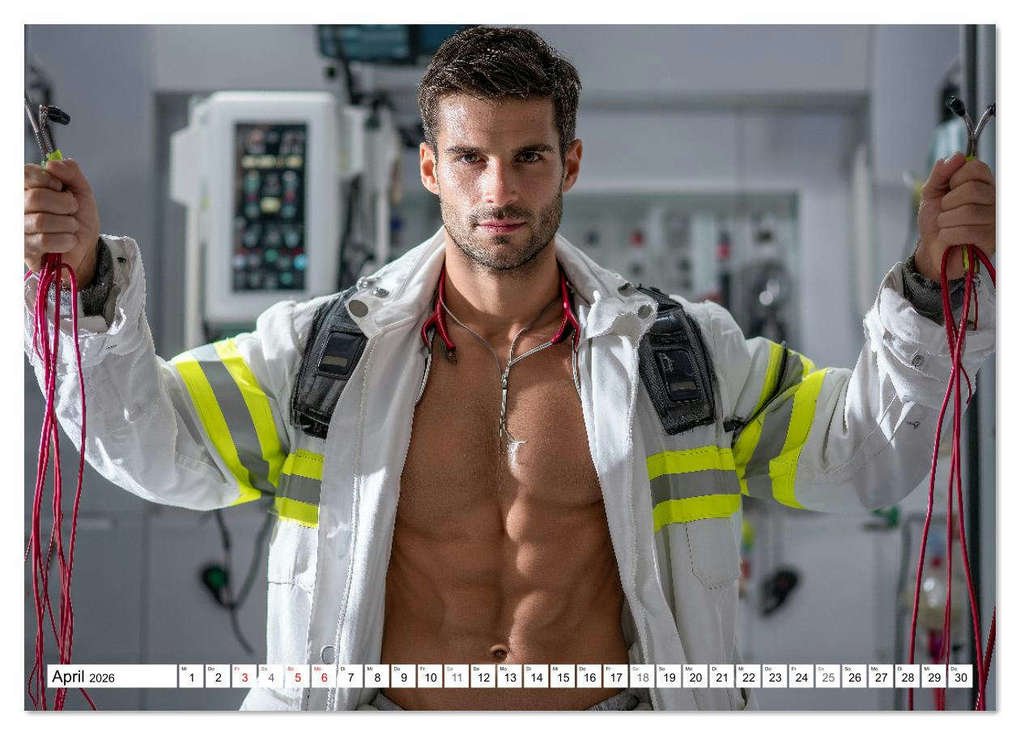 Weitere Ansicht: SEXY ÄRZTE - Männlich, muskulös und einsatzbereit (Wandkalender 2026 DIN A2 quer), CALVENDO Monatskalender | MB Fotografie, Calvendo