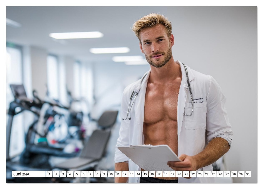 Weitere Ansicht: SEXY ÄRZTE - Männlich, muskulös und einsatzbereit (Wandkalender 2026 DIN A2 quer), CALVENDO Monatskalender | MB Fotografie, Calvendo