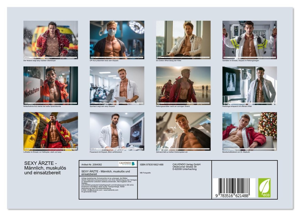 Weitere Ansicht: SEXY ÄRZTE - Männlich, muskulös und einsatzbereit (Wandkalender 2026 DIN A4 quer), CALVENDO Monatskalender | MB Fotografie, Calvendo
