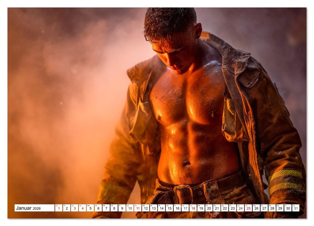Weitere Ansicht: Feuerwehrmänner - Sexy Körper und heiße Flammen (Wandkalender 2026 DIN A3 quer), CALVENDO Monatskalender | MB Fotografie, Calvendo