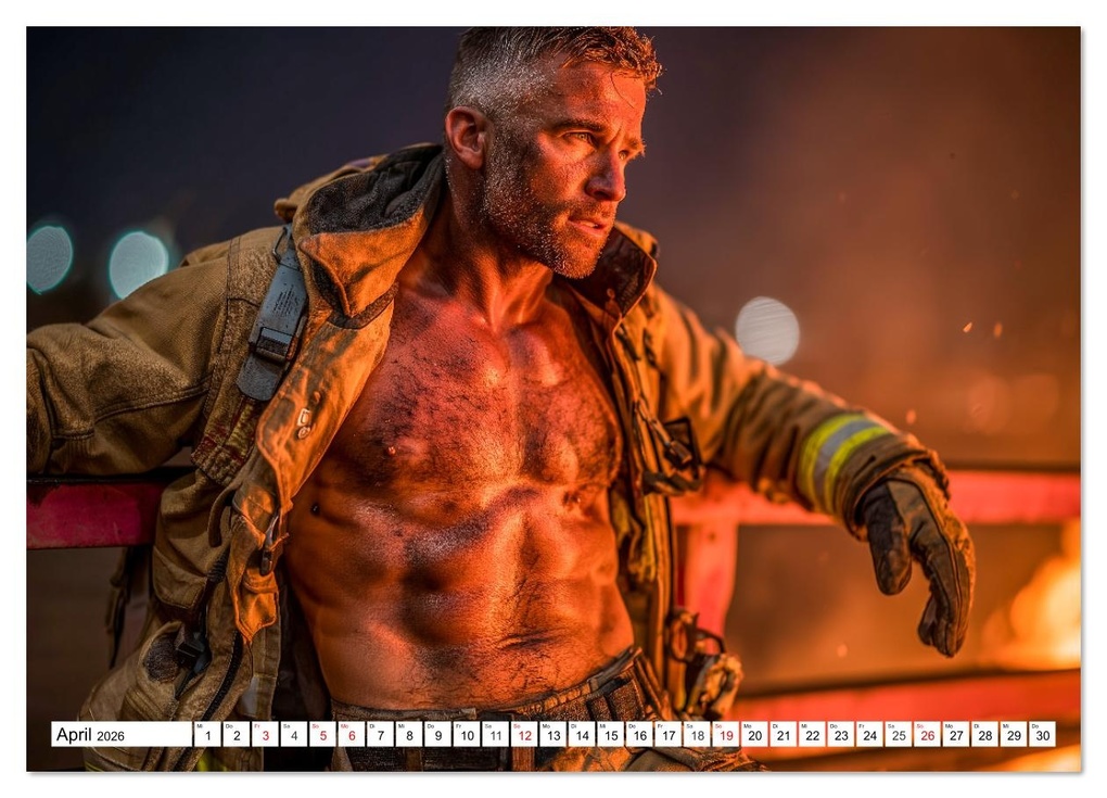 Weitere Ansicht: Feuerwehrmänner - Sexy Körper und heiße Flammen (Wandkalender 2026 DIN A3 quer), CALVENDO Monatskalender | MB Fotografie, Calvendo