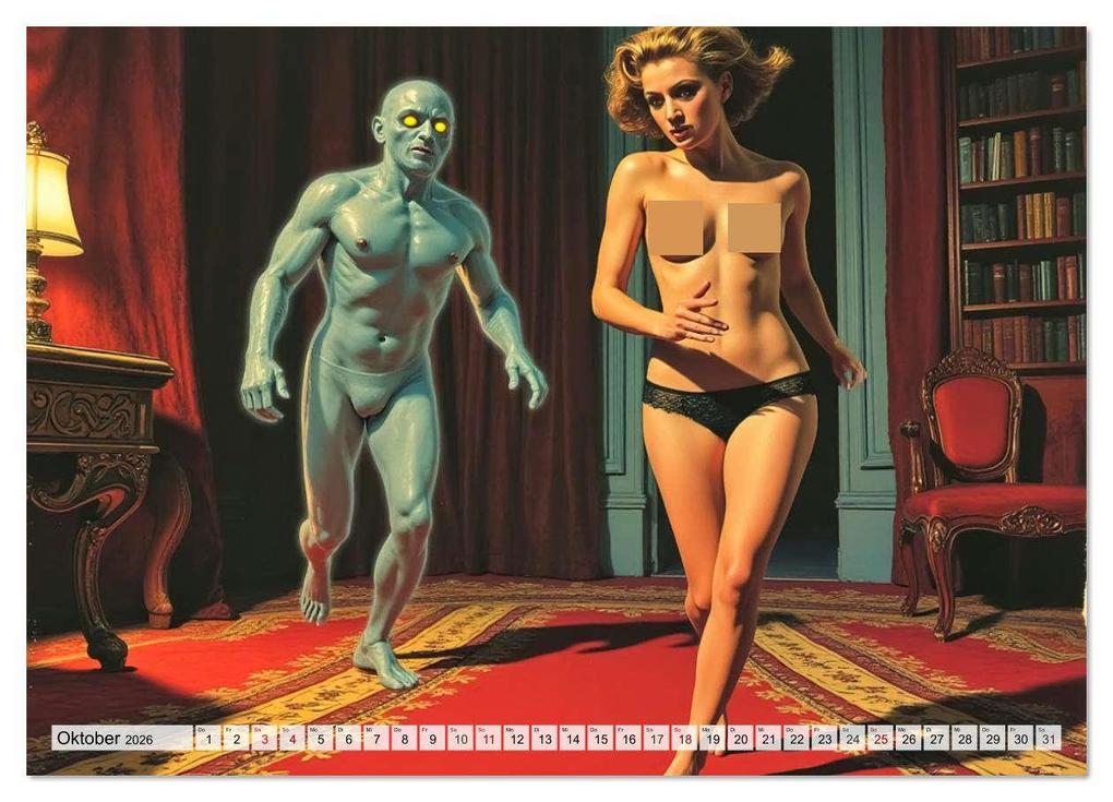 Weitere Ansicht: Spicy Fantasy - Vintage Horror und nackte Haut (Wandkalender 2026 DIN A3 quer), CALVENDO Monatskalender | pixs:sell pixs:sell, Calvendo, pixs:sell, Sell Pixs:Sell