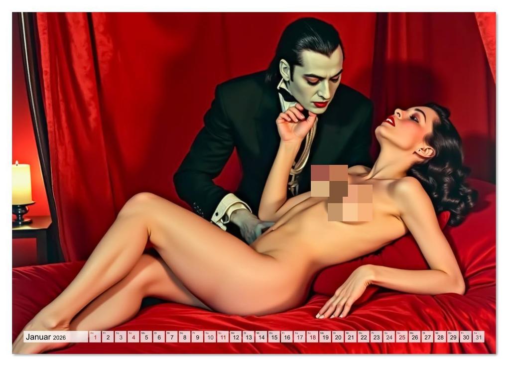 Weitere Ansicht: Spicy Fantasy - Vintage Horror und nackte Haut (Wandkalender 2026 DIN A3 quer), CALVENDO Monatskalender | pixs:sell pixs:sell, Calvendo, pixs:sell, Sell Pixs:Sell