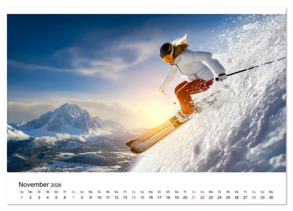 Weitere Ansicht: Skifahren - endlich Schnee (Tischkalender 2026 DIN A5 quer), CALVENDO Monatskalender | Roder Roder, Calvendo, Roder