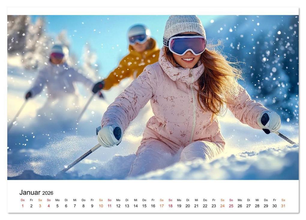 Weitere Ansicht: Skifahren - endlich Schnee (Tischkalender 2026 DIN A5 quer), CALVENDO Monatskalender | Roder Roder, Calvendo, Roder