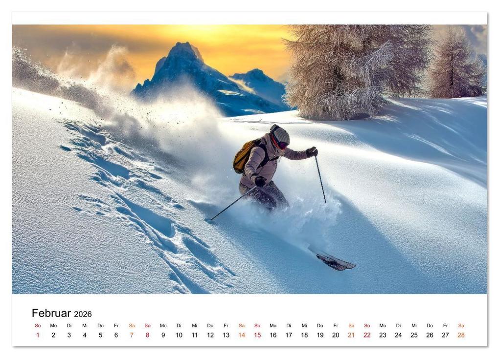 Weitere Ansicht: Skifahren - endlich Schnee (Tischkalender 2026 DIN A5 quer), CALVENDO Monatskalender | Roder Roder, Calvendo, Roder