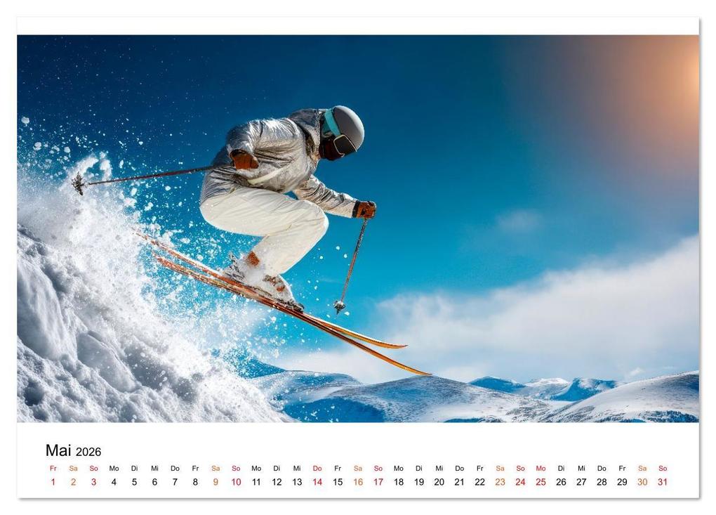 Weitere Ansicht: Skifahren - endlich Schnee (Tischkalender 2026 DIN A5 quer), CALVENDO Monatskalender | Roder Roder, Calvendo, Roder