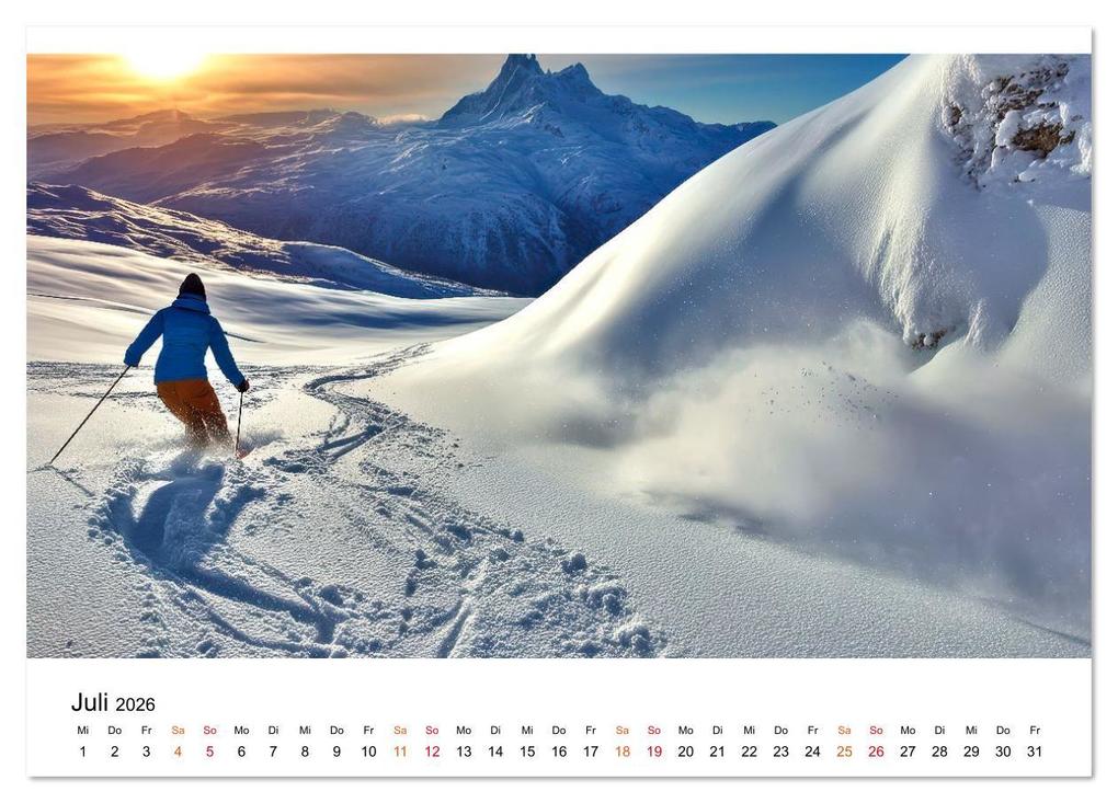Weitere Ansicht: Skifahren - endlich Schnee (Tischkalender 2026 DIN A5 quer), CALVENDO Monatskalender | Roder Roder, Calvendo, Roder