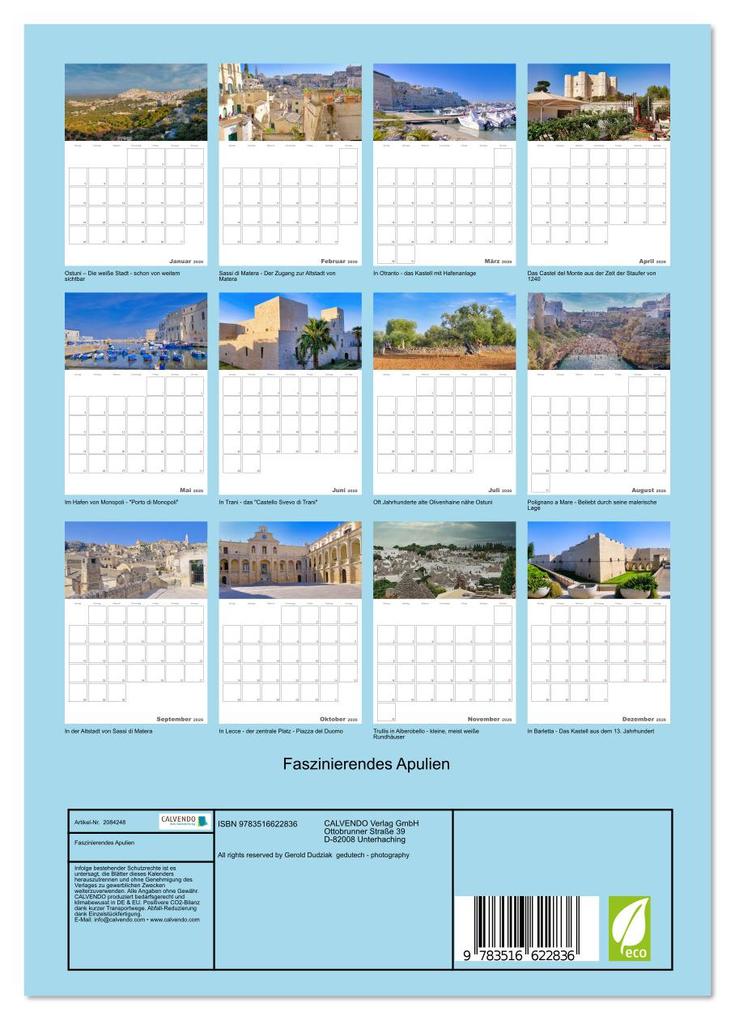 Weitere Ansicht: Faszinierendes Apulien (Wandkalender 2026 DIN A4 hoch), CALVENDO Monatskalender | All rights reserved by Gerold Dudziak gedutech - photography, Calvendo