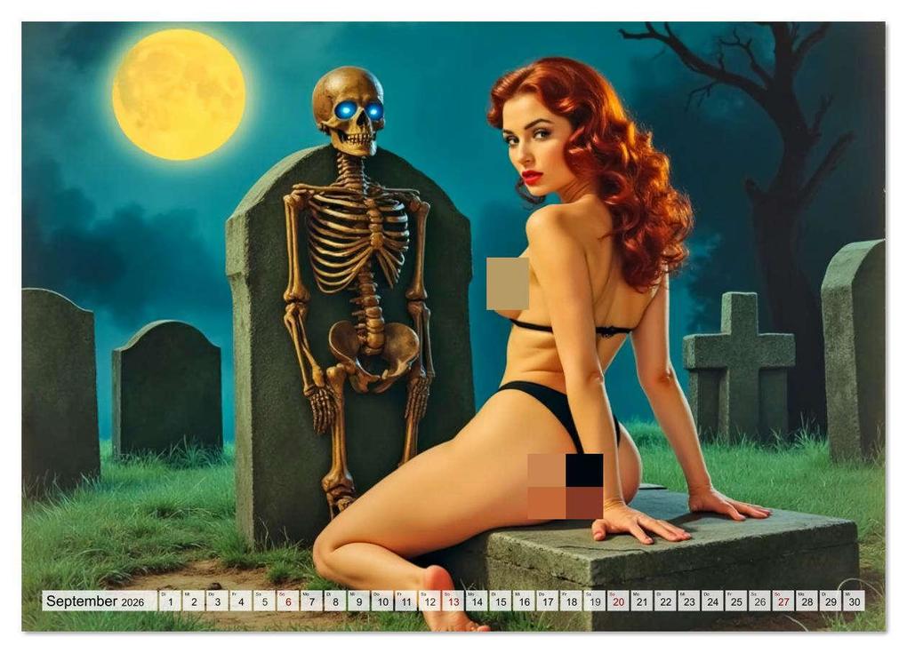 Weitere Ansicht: Spicy Fantasy - Vintage Horror und nackte Haut (Wandkalender 2026 DIN A4 quer), CALVENDO Monatskalender | pixs:sell pixs:sell, Calvendo, pixs:sell, Sell Pixs:Sell