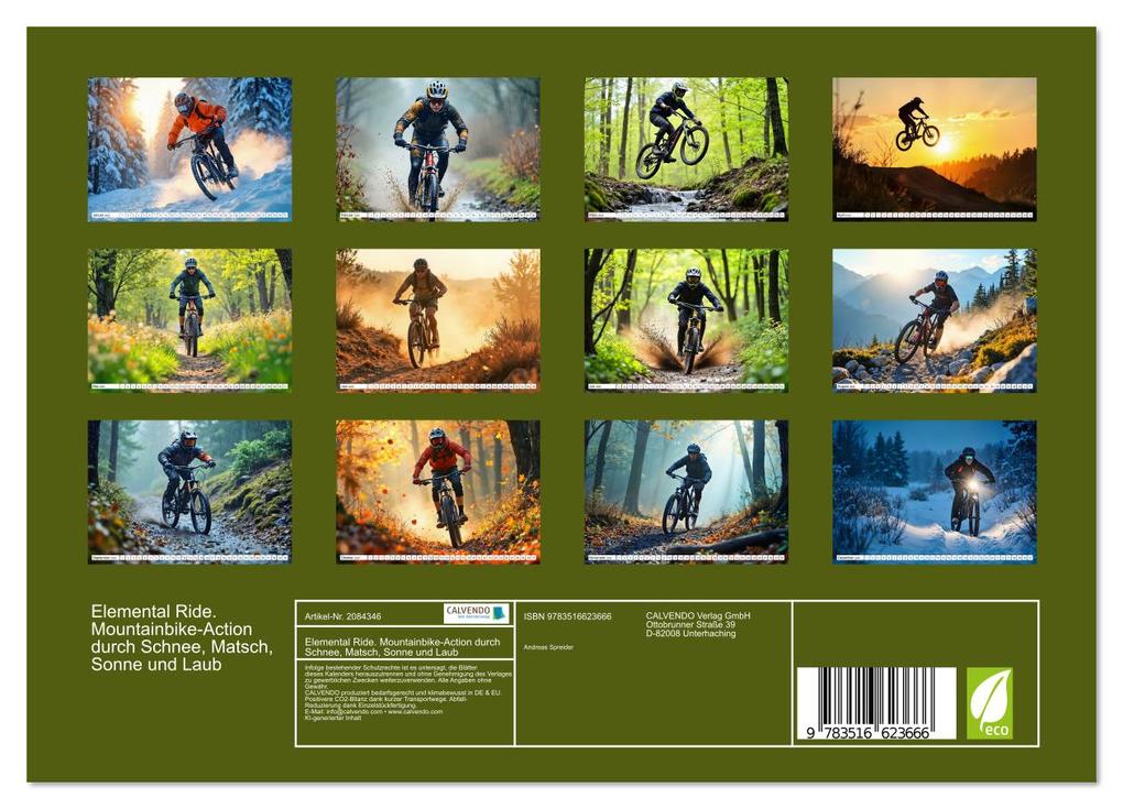 Weitere Ansicht: Elemental Ride. Mountainbike-Action durch Schnee, Matsch, Sonne und Laub (Wandkalender 2026 DIN A4 quer), CALVENDO Monatskalender | Andreas Spreider, Calvendo