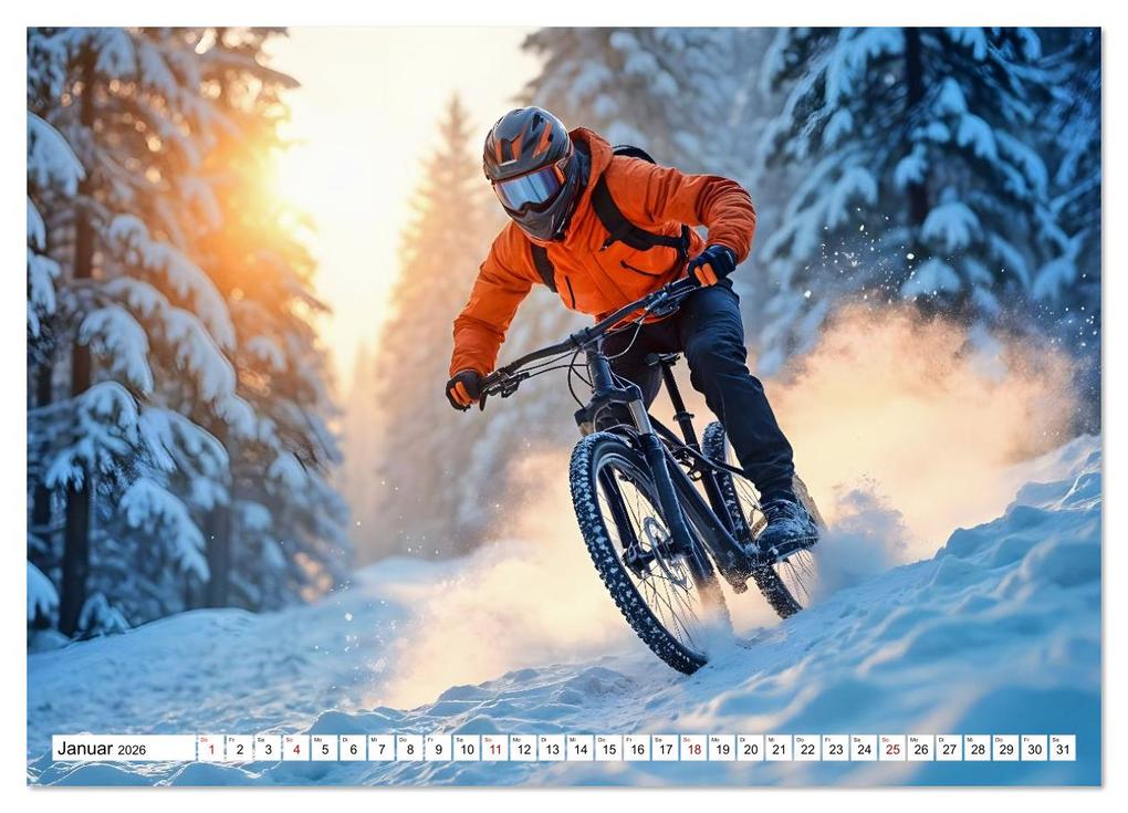 Weitere Ansicht: Elemental Ride. Mountainbike-Action durch Schnee, Matsch, Sonne und Laub (Wandkalender 2026 DIN A4 quer), CALVENDO Monatskalender | Andreas Spreider, Calvendo