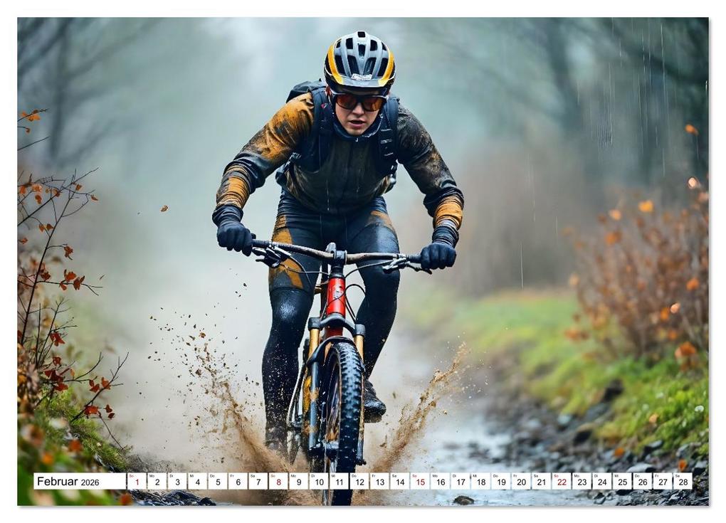 Weitere Ansicht: Elemental Ride. Mountainbike-Action durch Schnee, Matsch, Sonne und Laub (Wandkalender 2026 DIN A4 quer), CALVENDO Monatskalender | Andreas Spreider, Calvendo