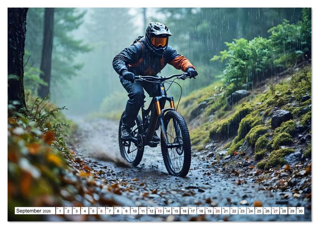 Weitere Ansicht: Elemental Ride. Mountainbike-Action durch Schnee, Matsch, Sonne und Laub (Wandkalender 2026 DIN A4 quer), CALVENDO Monatskalender | Andreas Spreider, Calvendo
