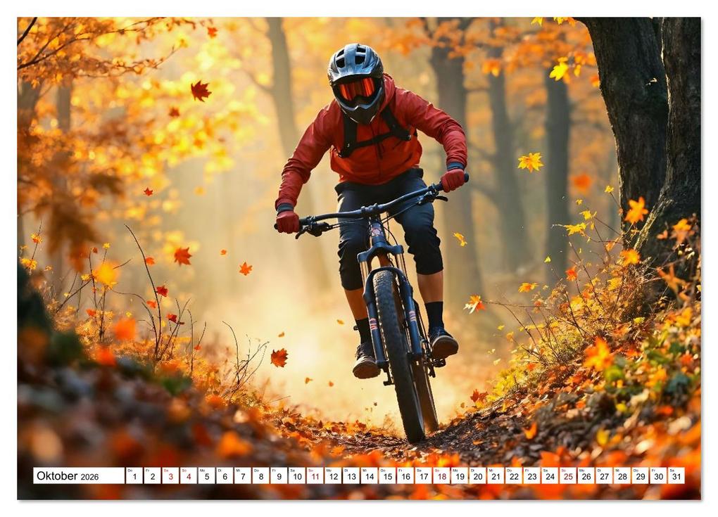 Weitere Ansicht: Elemental Ride. Mountainbike-Action durch Schnee, Matsch, Sonne und Laub (Wandkalender 2026 DIN A4 quer), CALVENDO Monatskalender | Andreas Spreider, Calvendo