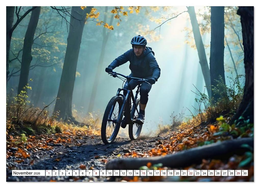 Weitere Ansicht: Elemental Ride. Mountainbike-Action durch Schnee, Matsch, Sonne und Laub (Wandkalender 2026 DIN A4 quer), CALVENDO Monatskalender | Andreas Spreider, Calvendo