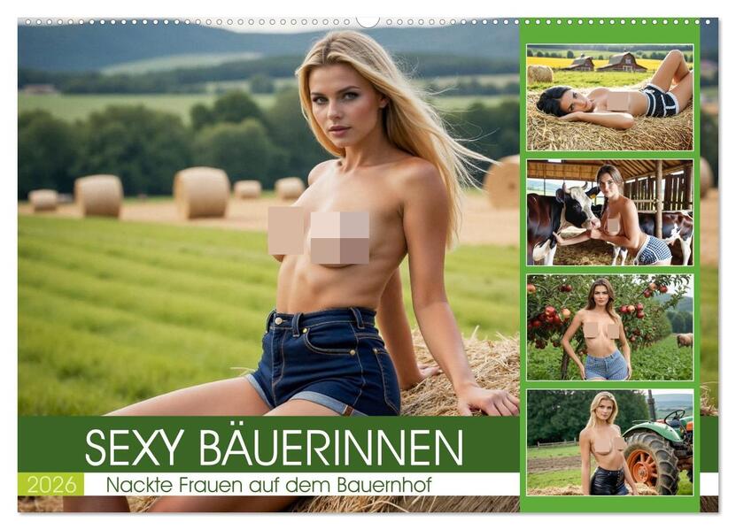 Produktbild: Sexy Bäuerinnen - Nackte Frauen auf dem Bauernhof (Wandkalender 2026 DIN A2 quer), CALVENDO Monatskalender | Calvendo, MB Fotografie