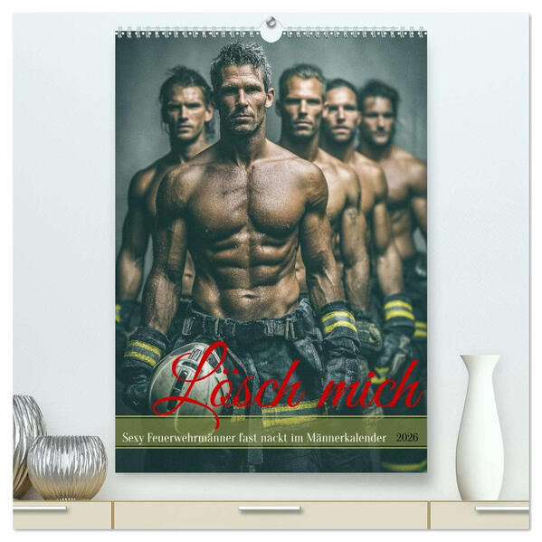 Produktbild: Lösch mich - Sexy Feuerwehrmänner fast nackt im Männerkalender (hochwertiger Premium Wandkalender 2026 DIN A2 hoch), Kunstdruck in Hochglanz | MB - Fotografie, Calvendo