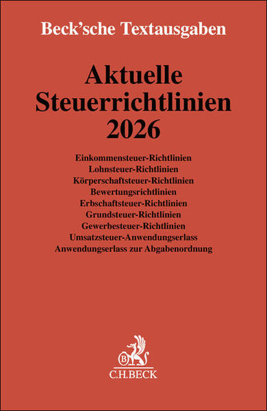 Produktbild: Aktuelle Steuerrichtlinien 2026