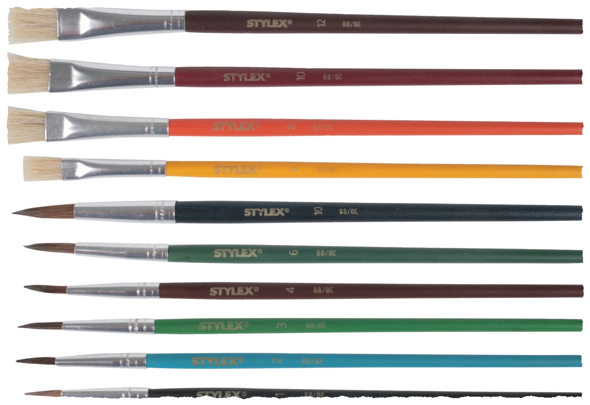 Produktbild: Stylex Schulmalpinselset, 10 Stück