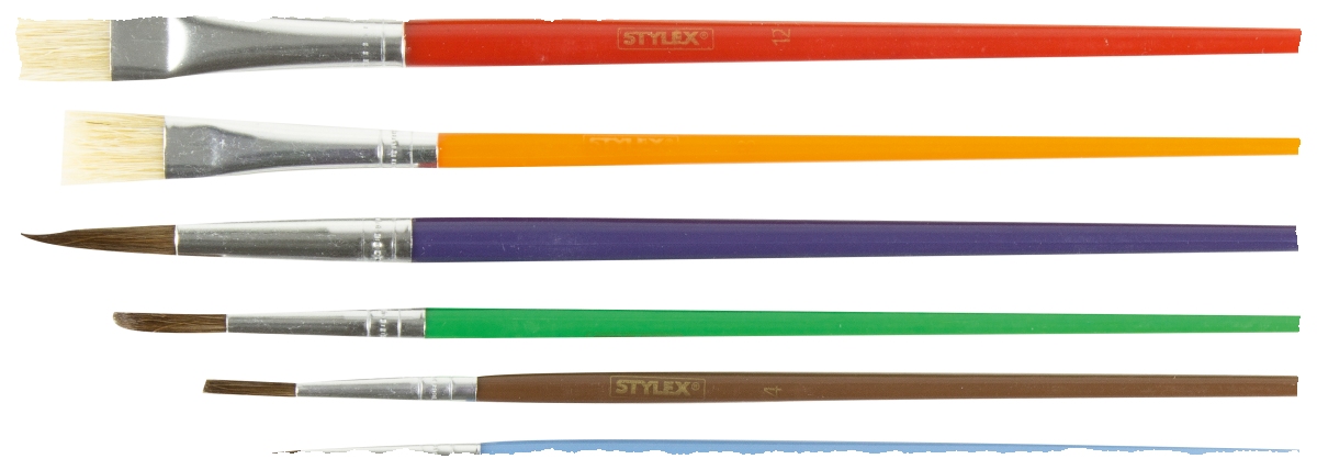 Produktbild: Stylex Schulmalpinselset, 6 Stück