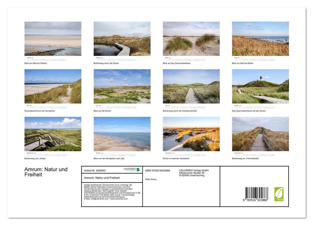 Weitere Ansicht: Amrum: Natur und Freiheit (Wandkalender 2026 DIN A3 quer), CALVENDO Monatskalender | Ralph Kerpa, Calvendo