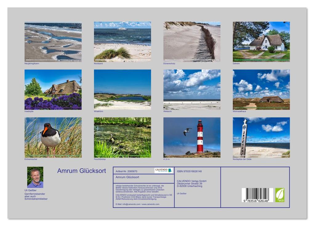 Weitere Ansicht: Amrum Glücksort (Wandkalender 2026 DIN A3 quer), CALVENDO Monatskalender | Uli Geißler, Calvendo