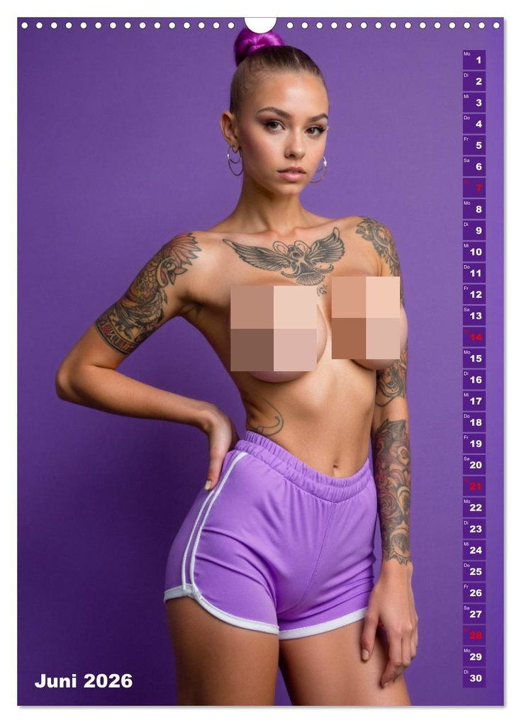 Weitere Ansicht: NACKTE BRÜSTE - Unzensierte Frauen mit Tattoo (Wandkalender 2026 DIN A3 hoch), CALVENDO Monatskalender | Calvendo, MB Fotografie