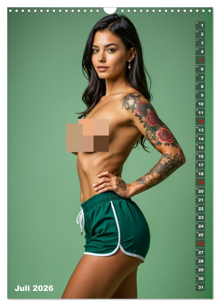 Weitere Ansicht: NACKTE BRÜSTE - Unzensierte Frauen mit Tattoo (Wandkalender 2026 DIN A3 hoch), CALVENDO Monatskalender | Calvendo, MB Fotografie