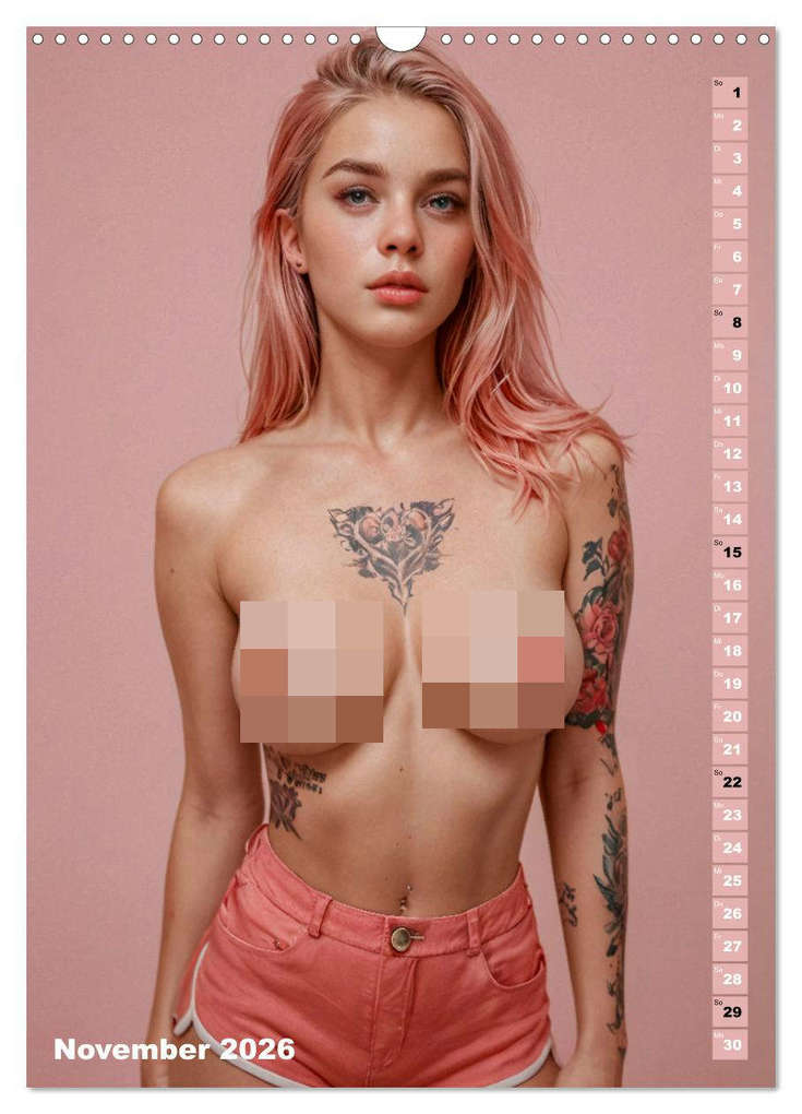 Weitere Ansicht: NACKTE BRÜSTE - Unzensierte Frauen mit Tattoo (Wandkalender 2026 DIN A3 hoch), CALVENDO Monatskalender | Calvendo, MB Fotografie