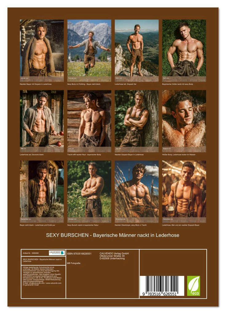 Weitere Ansicht: SEXY BURSCHEN - Bayerische Männer nackt in Lederhose (Wandkalender 2026 DIN A4 hoch), CALVENDO Monatskalender | Calvendo, MB Fotografie
