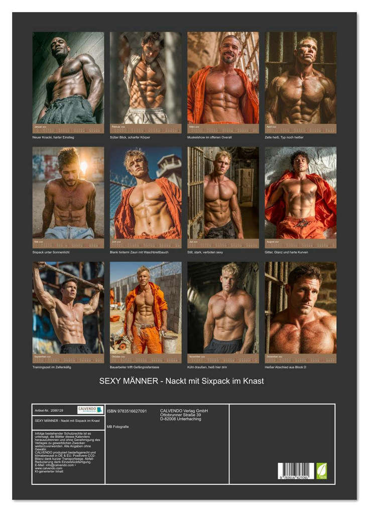 Weitere Ansicht: SEXY MÄNNER - Nackt mit Sixpack im Knast (Wandkalender 2026 DIN A2 hoch), CALVENDO Monatskalender | Calvendo, MB Fotografie