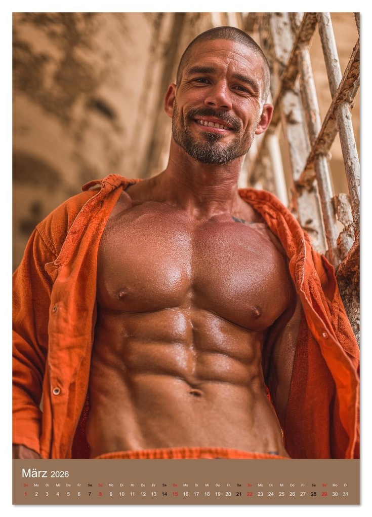 Weitere Ansicht: SEXY MÄNNER - Nackt mit Sixpack im Knast (Wandkalender 2026 DIN A2 hoch), CALVENDO Monatskalender | Calvendo, MB Fotografie