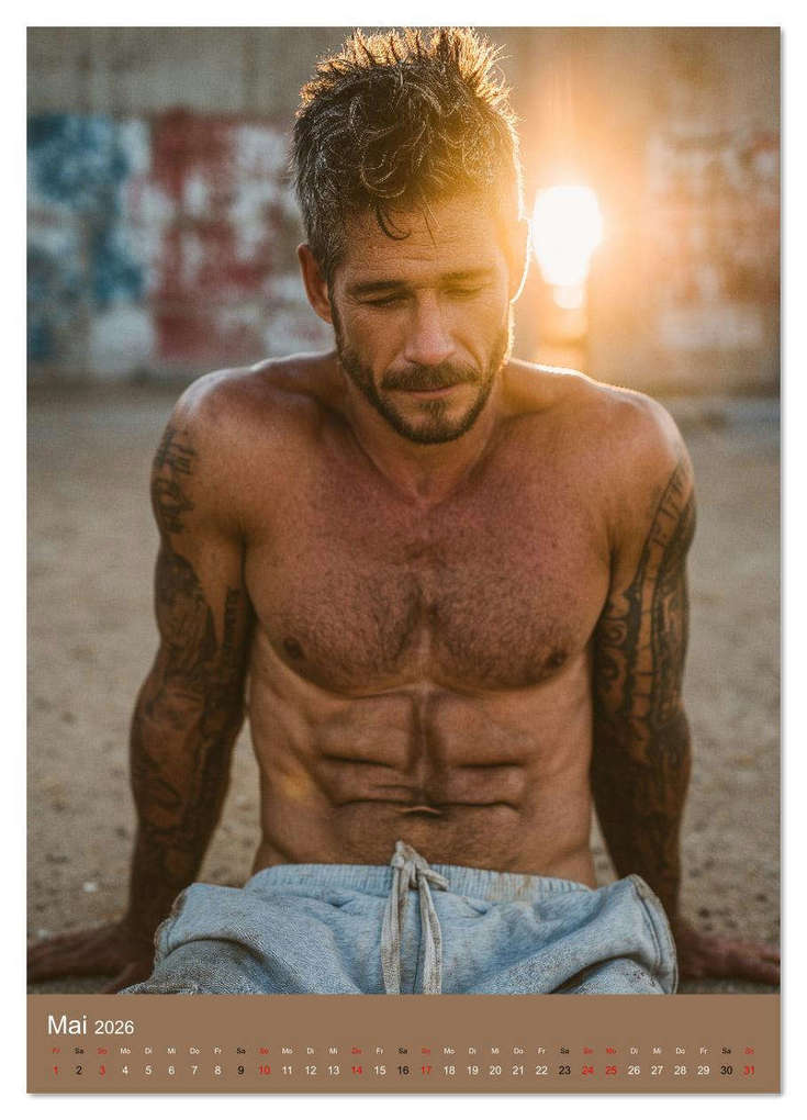 Weitere Ansicht: SEXY MÄNNER - Nackt mit Sixpack im Knast (Wandkalender 2026 DIN A2 hoch), CALVENDO Monatskalender | Calvendo, MB Fotografie