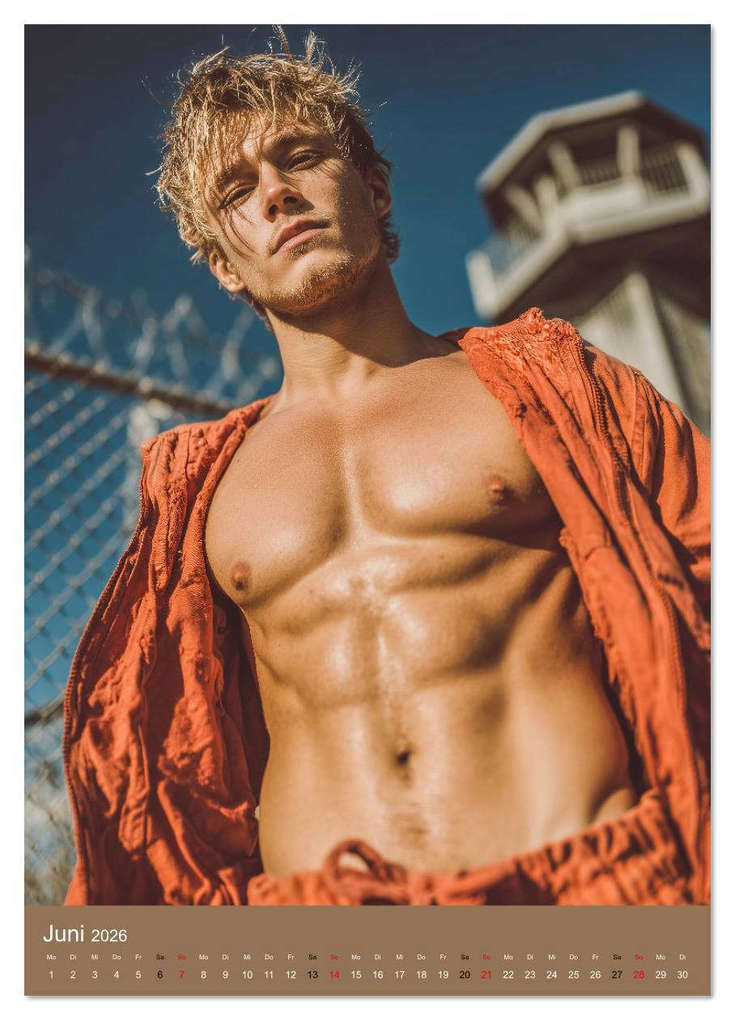 Weitere Ansicht: SEXY MÄNNER - Nackt mit Sixpack im Knast (Wandkalender 2026 DIN A2 hoch), CALVENDO Monatskalender | Calvendo, MB Fotografie