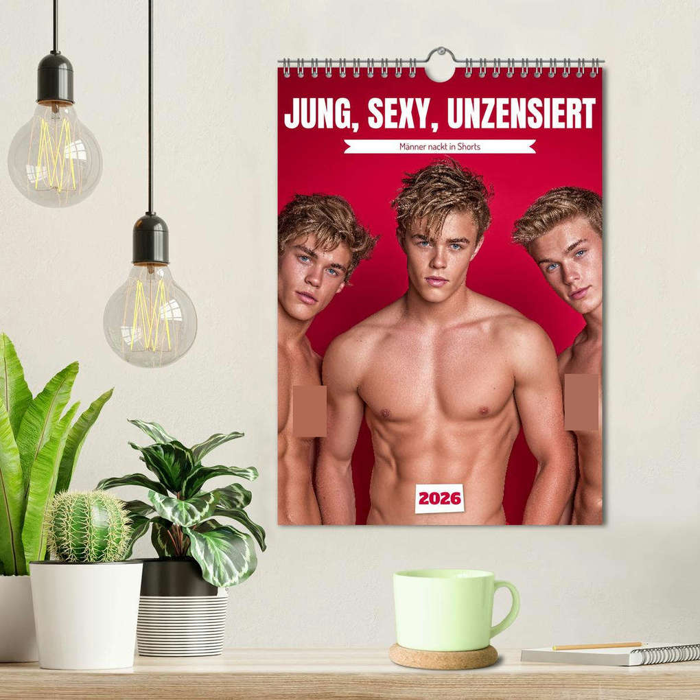 Weitere Ansicht: JUNG, SEXY, UNZENSIERT - Männer nackt in Shorts (Wandkalender 2026 DIN A4 hoch), CALVENDO Monatskalender | Calvendo