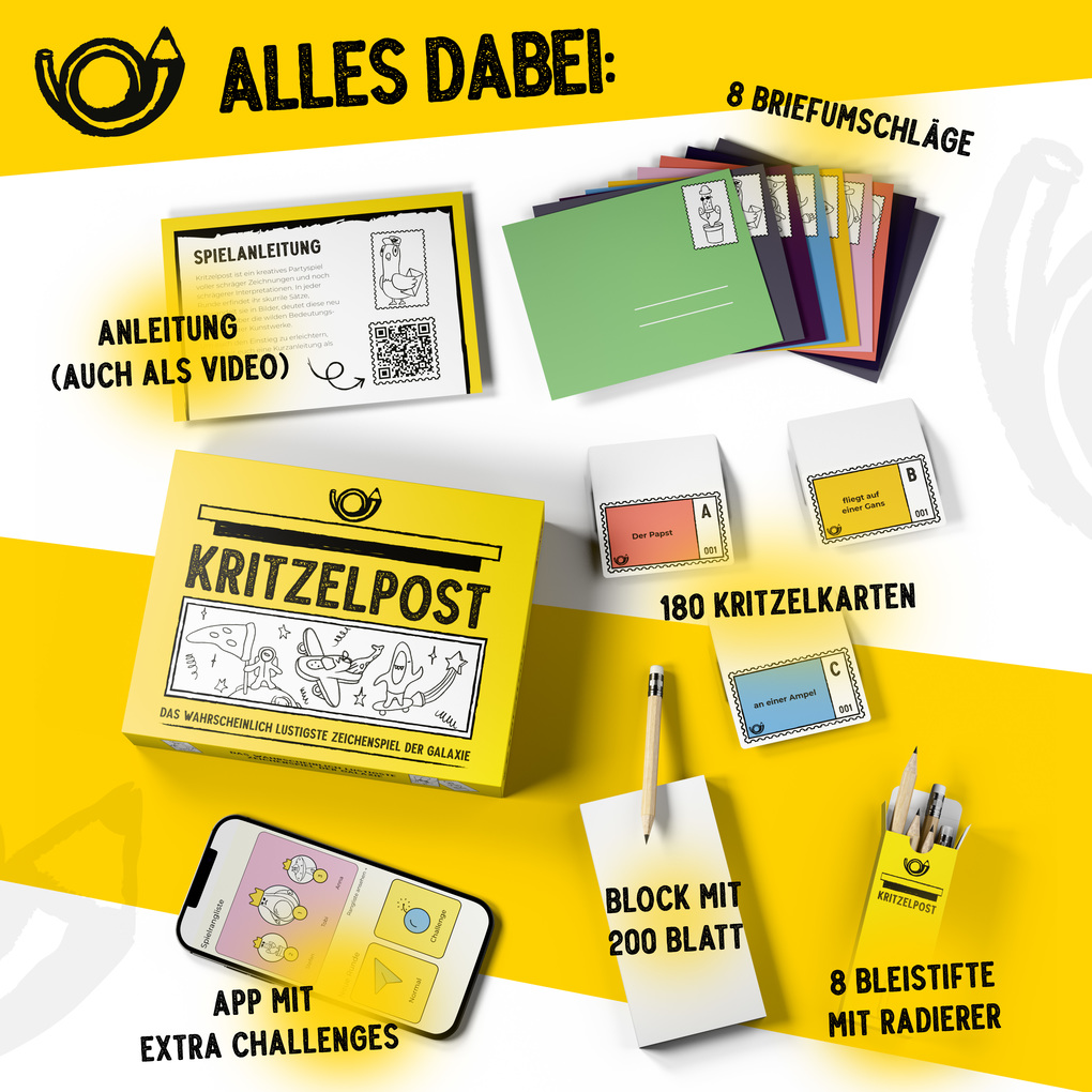 Weitere Ansicht: Kritzelpost - Das lustige Zeichenspiel | Hannes Geng, Felicitas Mierbeth