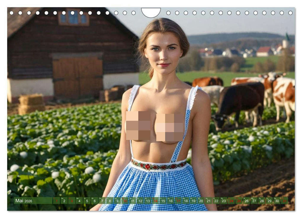 Weitere Ansicht: Sexy Bäuerinnen - Nackte Frauen auf dem Bauernhof (Wandkalender 2026 DIN A4 quer), CALVENDO Monatskalender | MB Fotografie, Calvendo