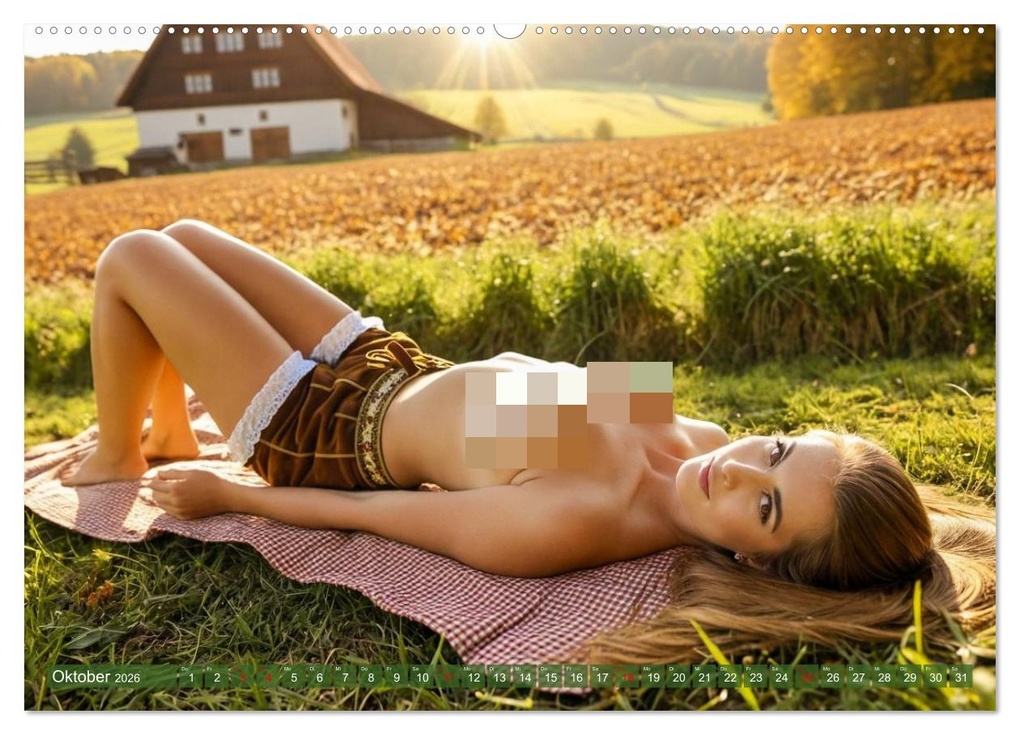 Weitere Ansicht: Sexy Bäuerinnen - Nackte Frauen auf dem Bauernhof (Wandkalender 2026 DIN A2 quer), CALVENDO Monatskalender | Calvendo, MB Fotografie