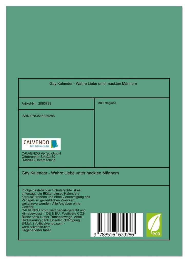 Weitere Ansicht: Gay Kalender - Wahre Liebe unter nackten Männern (Tischkalender 2026 DIN A5 hoch), CALVENDO Monatskalender | Calvendo, MB - Fotografie
