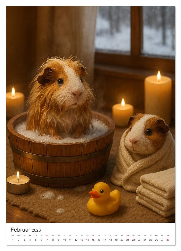 Weitere Ansicht: Cozy Moments - Meerschweinchen Kalender (hochwertiger Premium Wandkalender 2026 DIN A2 hoch), Kunstdruck in Hochglanz | Lars Reimers, Calvendo