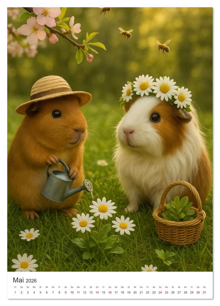 Weitere Ansicht: Cozy Moments - Meerschweinchen Kalender (hochwertiger Premium Wandkalender 2026 DIN A2 hoch), Kunstdruck in Hochglanz | Lars Reimers, Calvendo