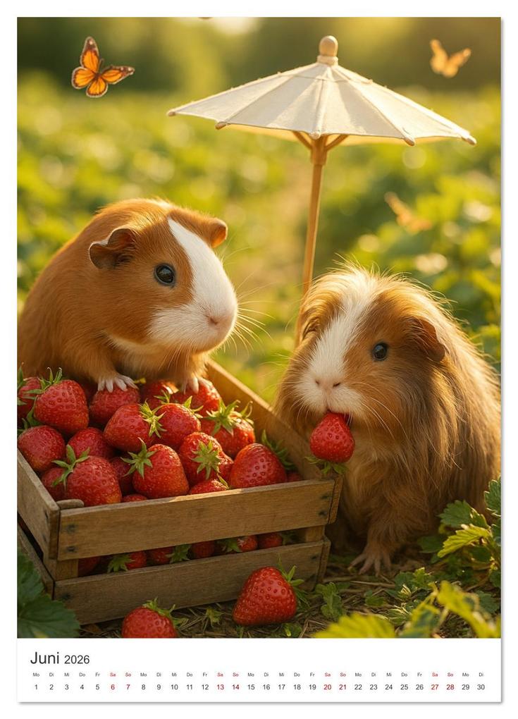 Weitere Ansicht: Cozy Moments - Meerschweinchen Kalender (hochwertiger Premium Wandkalender 2026 DIN A2 hoch), Kunstdruck in Hochglanz | Lars Reimers, Calvendo