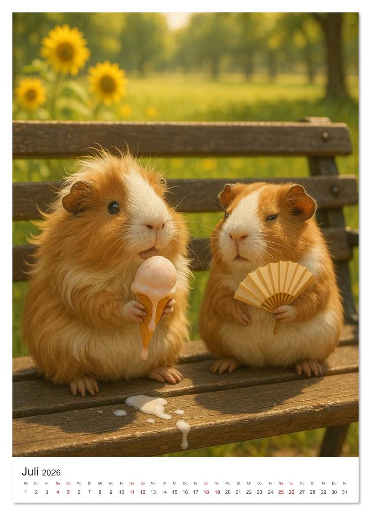 Weitere Ansicht: Cozy Moments - Meerschweinchen Kalender (hochwertiger Premium Wandkalender 2026 DIN A2 hoch), Kunstdruck in Hochglanz | Lars Reimers, Calvendo