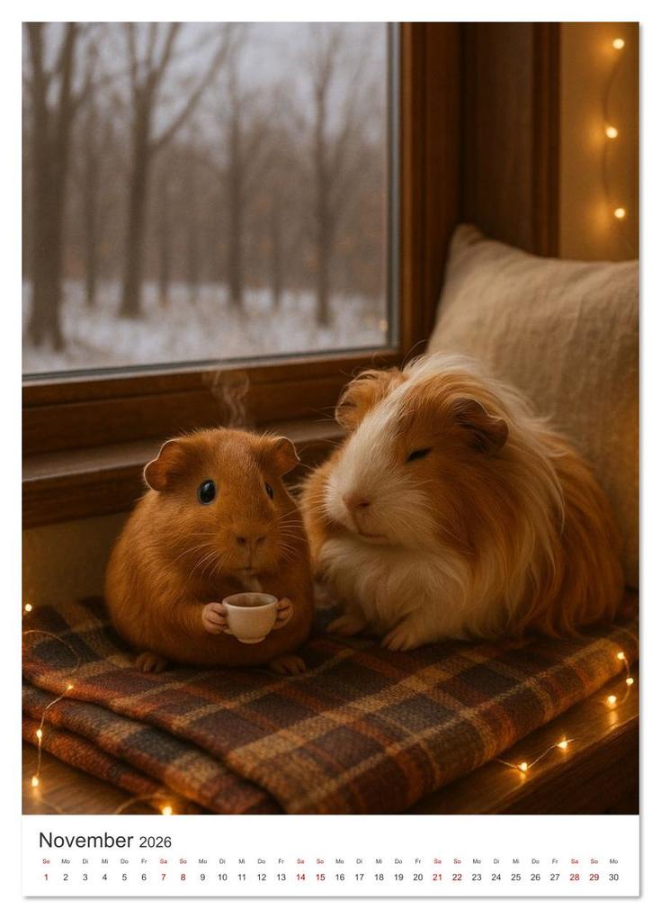 Weitere Ansicht: Cozy Moments - Meerschweinchen Kalender (hochwertiger Premium Wandkalender 2026 DIN A2 hoch), Kunstdruck in Hochglanz | Lars Reimers, Calvendo